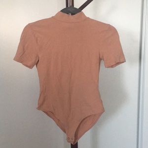 Nude high neck body suit